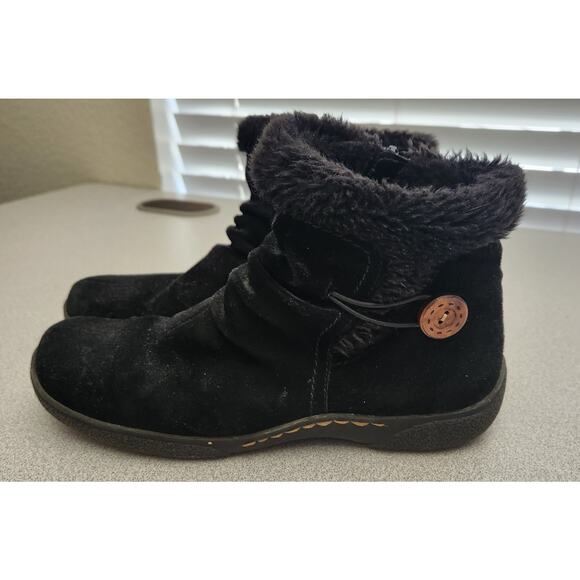 Bare Traps Laurel Black Inside Zipper Closure Ankle Booties 8.5M Faux Fur Lined - Picture 3 of 6